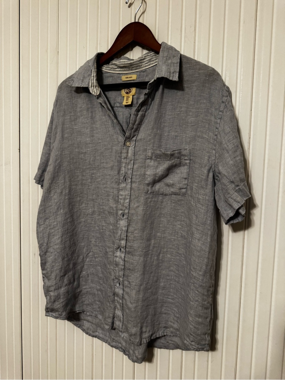 Panama Jack Men’s 100% Linen Shirt Button Up Short Sleeve XL Staple Coastal